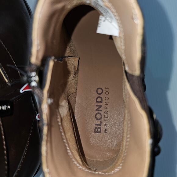 NEW Blondo Shantel Ankle Bootie Womens 8 Brown Leather Waterproof Moto Western - Picture 11 of 14